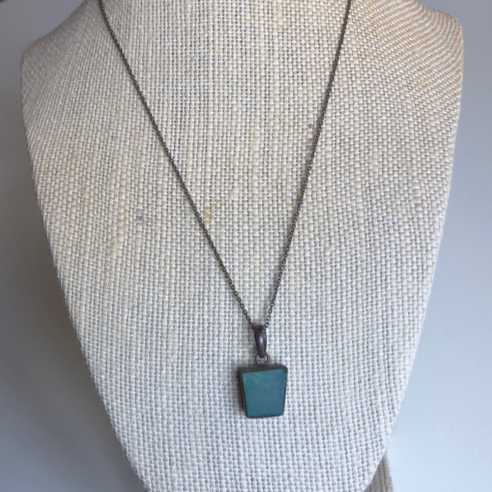 Baroni | Blue Green Sea Glass .925 Silver Necklace